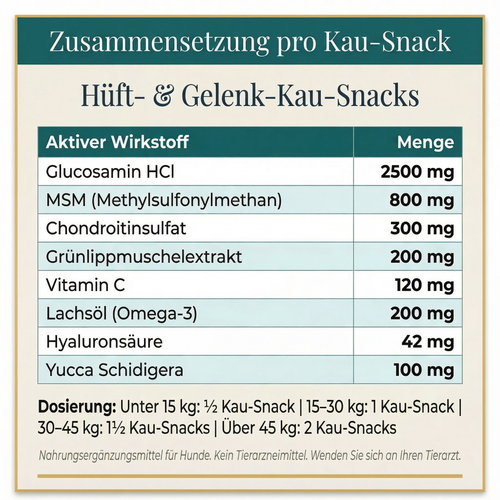 Kausnacks für Hüfte und Gelenke